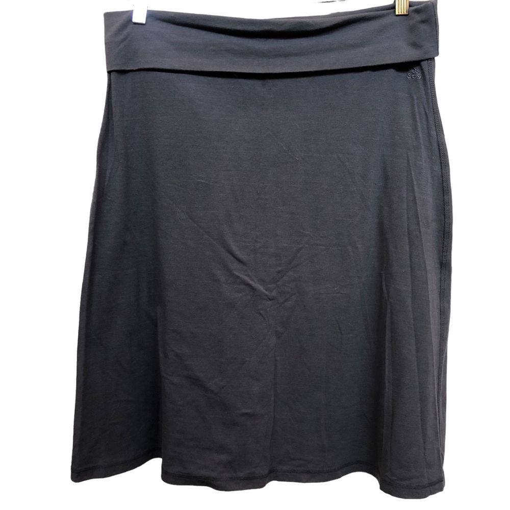 Kavu Gray Jersey Knit Skirt with  Foldover Top  Size Large